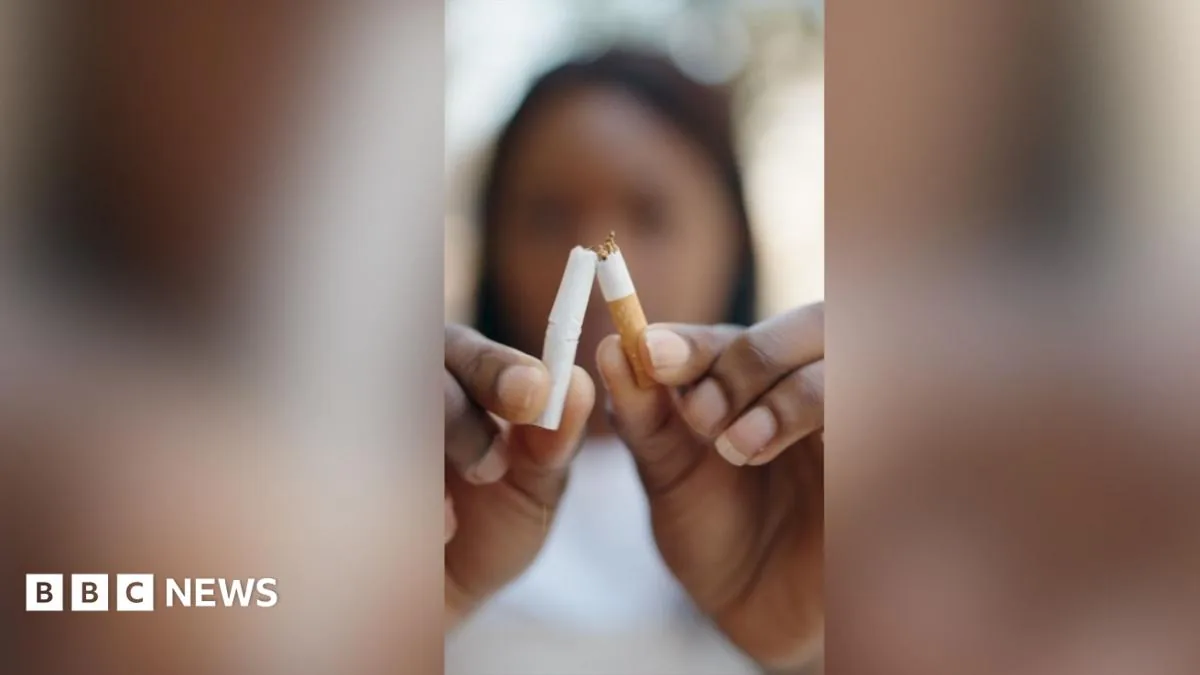 A person holding a vape next to a cigarette, highlighting quitting smoking