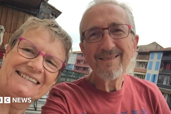 Linda Kitchen speaking about her husband Geoff after the turbulence incident on a Singapore Airlines flight