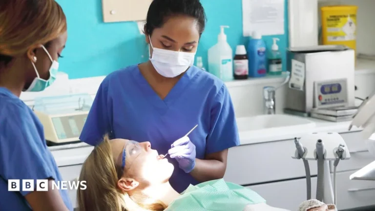 A patient waiting in a dental surgery as NHS access problems deepen in England