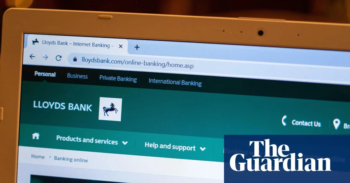 Lloyds Bank branch sign with a complaint about delayed church funds