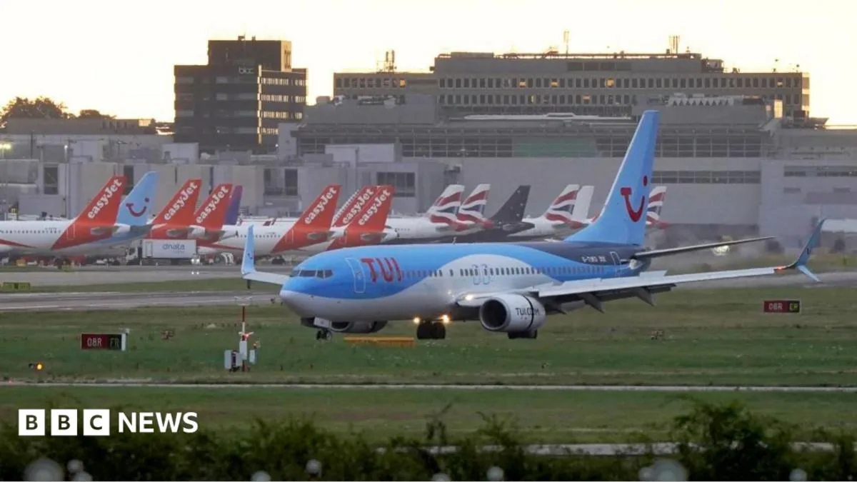 Passengers at Gatwick Airport during a water supply outage affecting terminal facilities